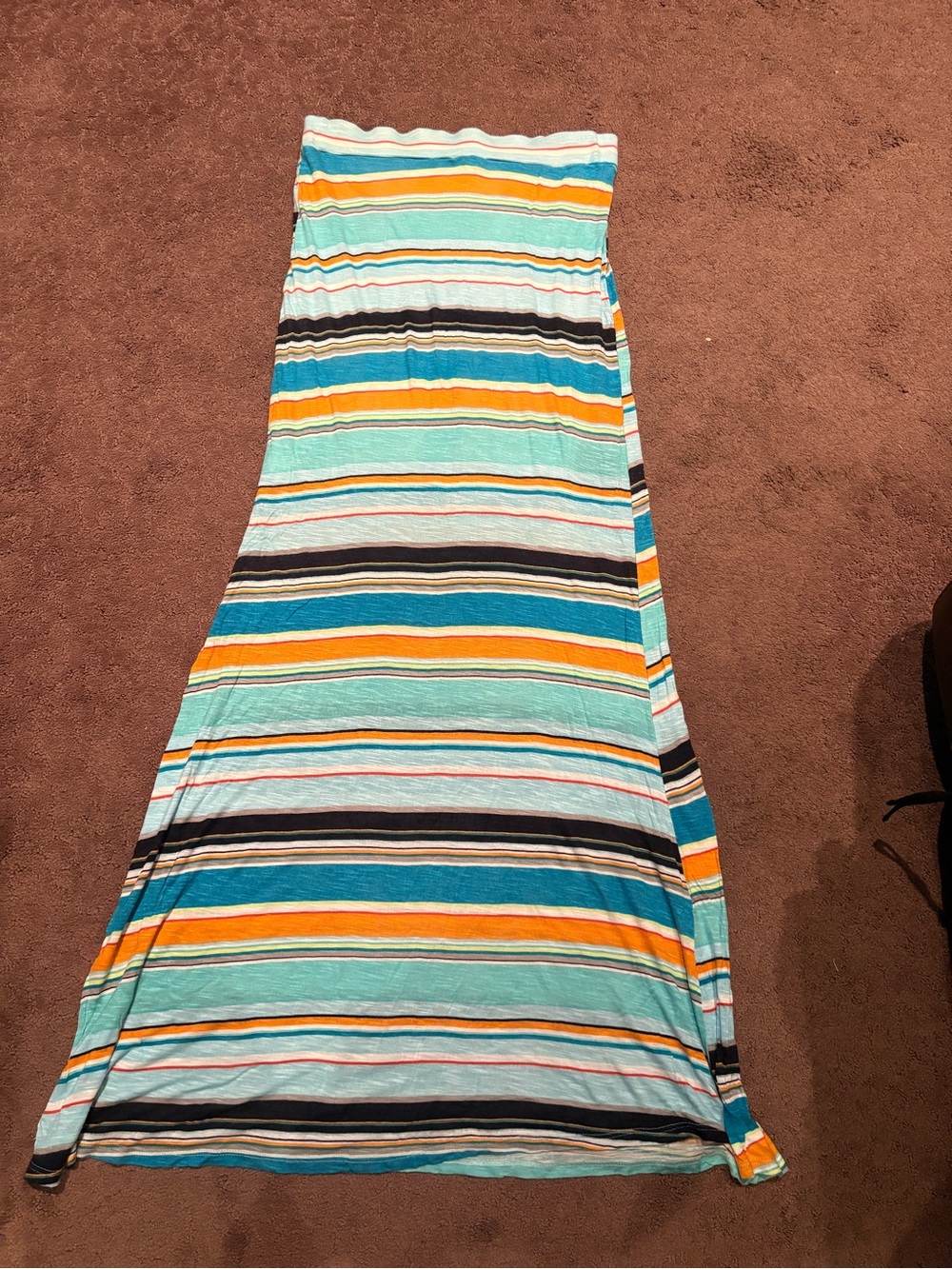 Michael Stars Striped Maxi Skirt in Aqua, Orange & Teal